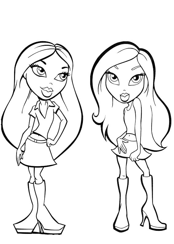 Раскраска Bratz сплетничают